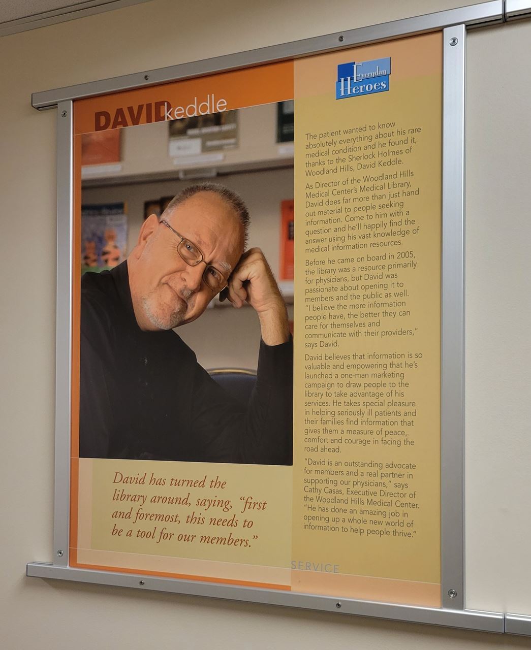 Proile poster of David Keddle, KP Librarian.